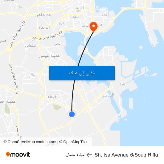 Sh. Isa Avenue-6/Souq Riffa to ميناء سلمان map
