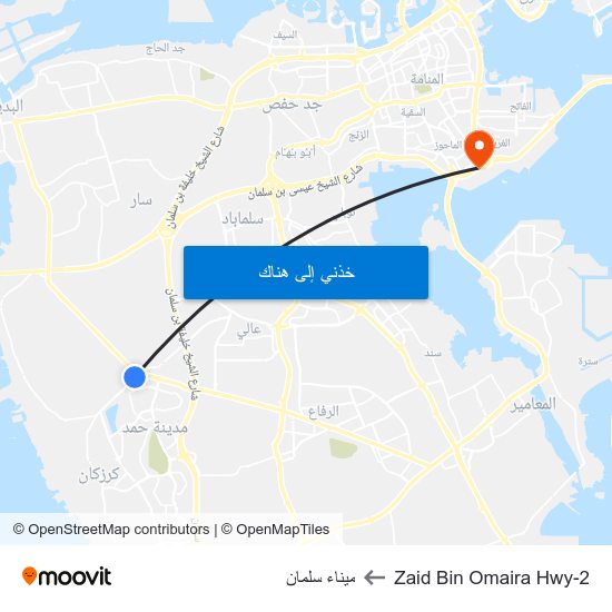 Zaid Bin Omaira Hwy-2 to ميناء سلمان map