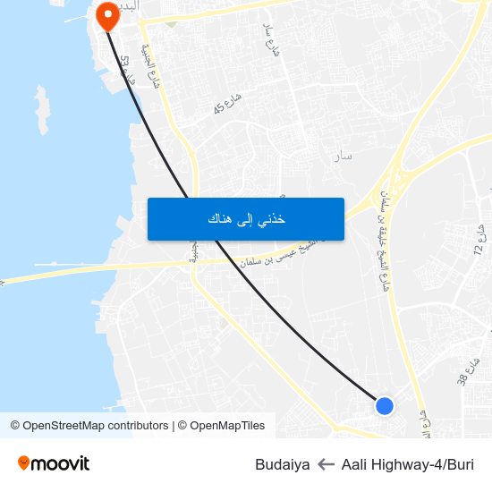 Aali Highway-4/Buri to Budaiya map