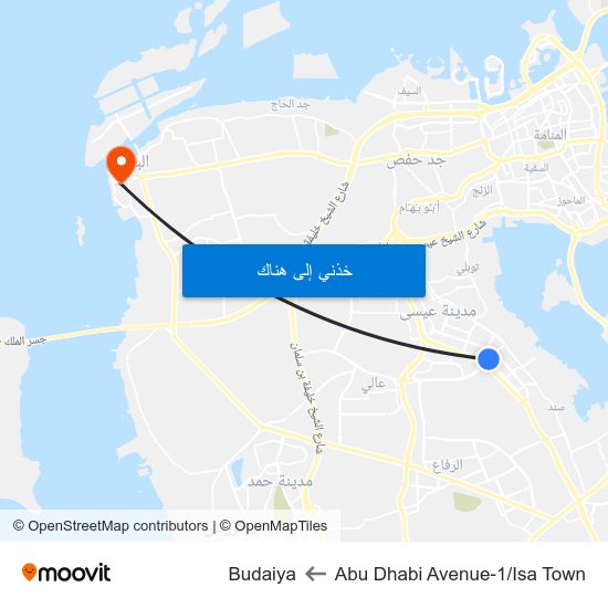 Abu Dhabi Avenue-1/Isa Town to Budaiya map