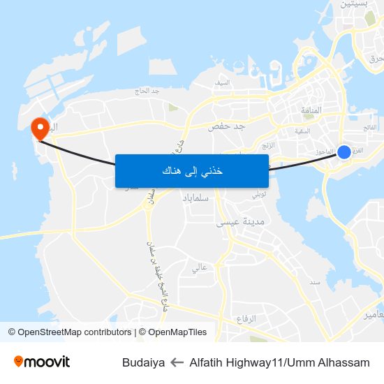 Alfatih Highway11/Umm Alhassam to Budaiya map