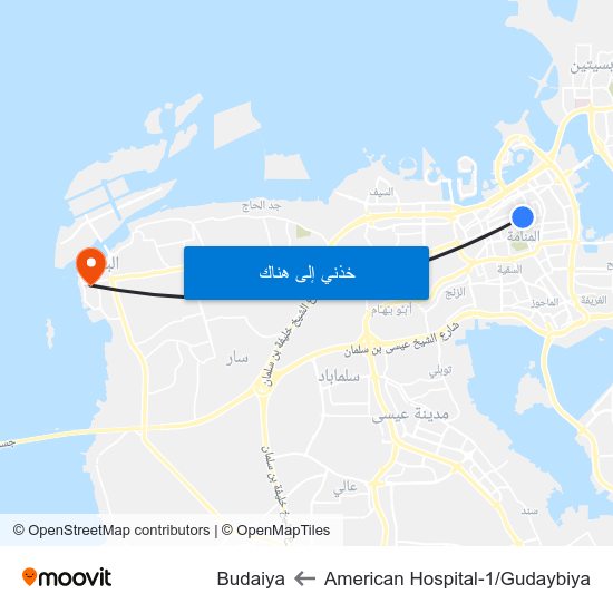 American Hospital-1/Gudaybiya to Budaiya map