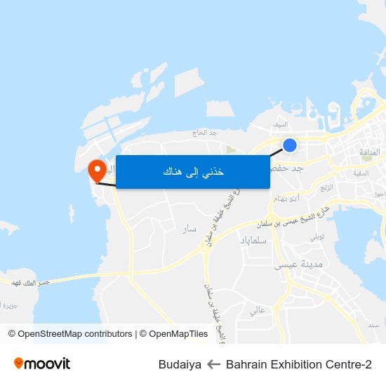 Bahrain Exhibition Centre-2 to Budaiya map
