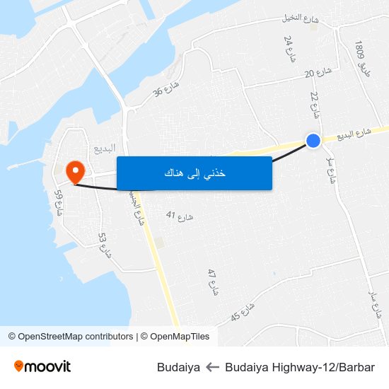 Budaiya Highway-12/Barbar to Budaiya map