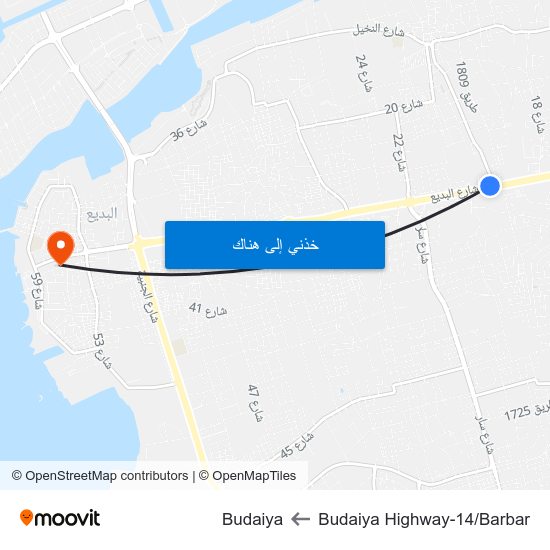 Budaiya Highway-14/Barbar to Budaiya map