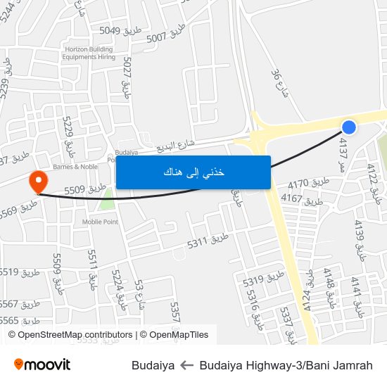 Budaiya Highway-3/Bani Jamrah to Budaiya map