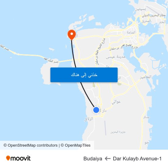Dar Kulayb Avenue-1 to Budaiya map
