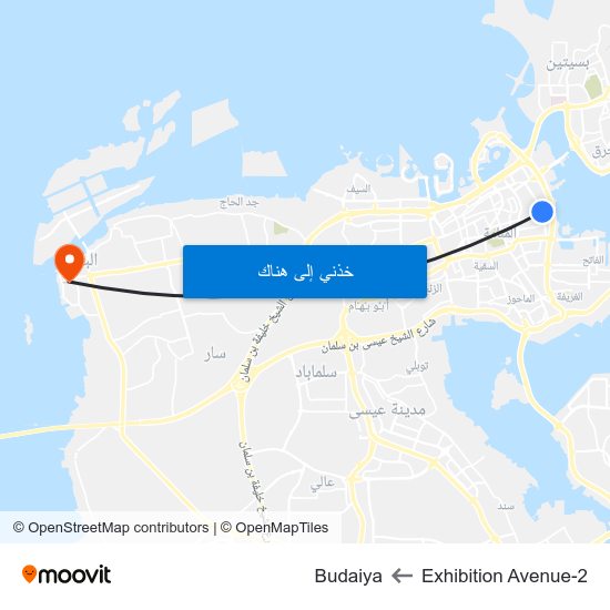 Exhibition Avenue-2 to Budaiya map
