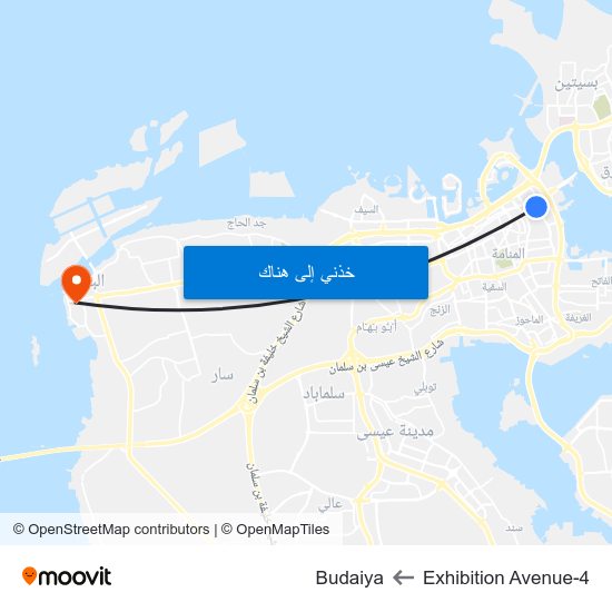 Exhibition Avenue-4 to Budaiya map