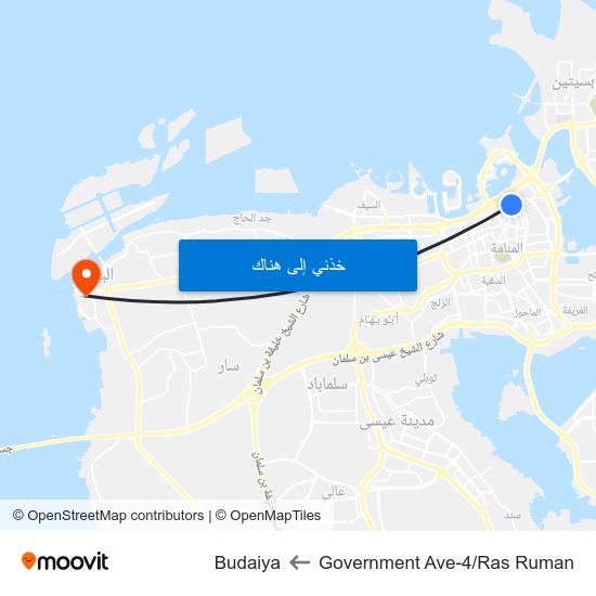 Government Ave-4/Ras Ruman to Budaiya map