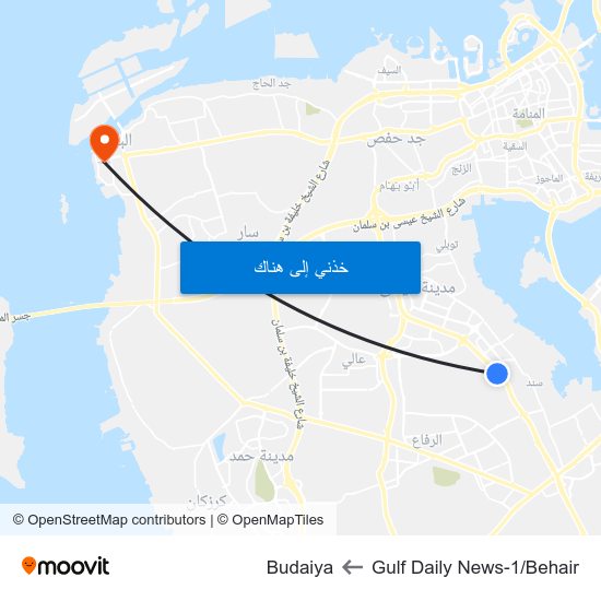 Gulf Daily News-1/Behair to Budaiya map