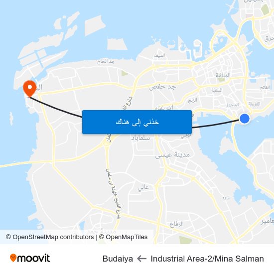 Industrial Area-2/Mina Salman to Budaiya map