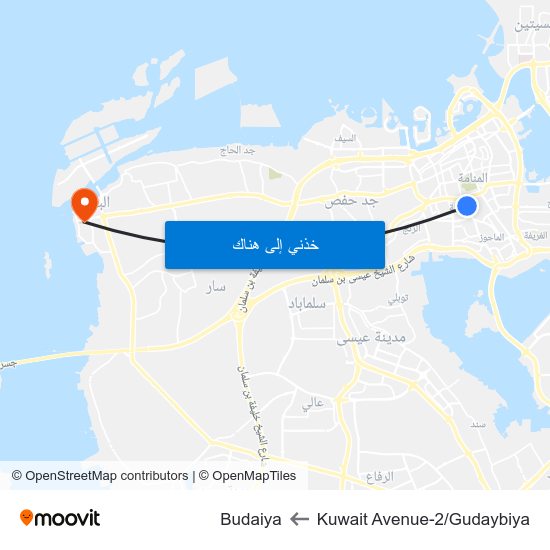 Kuwait Avenue-2/Gudaybiya to Budaiya map