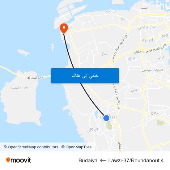 Lawzi-37/Roundabout 4 to Budaiya map