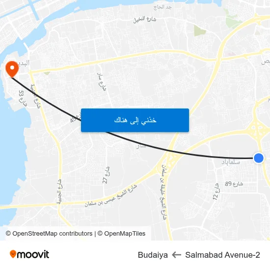 Salmabad Avenue-2 to Budaiya map