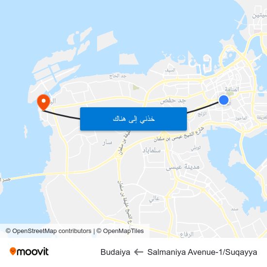 Salmaniya Avenue-1/Suqayya to Budaiya map