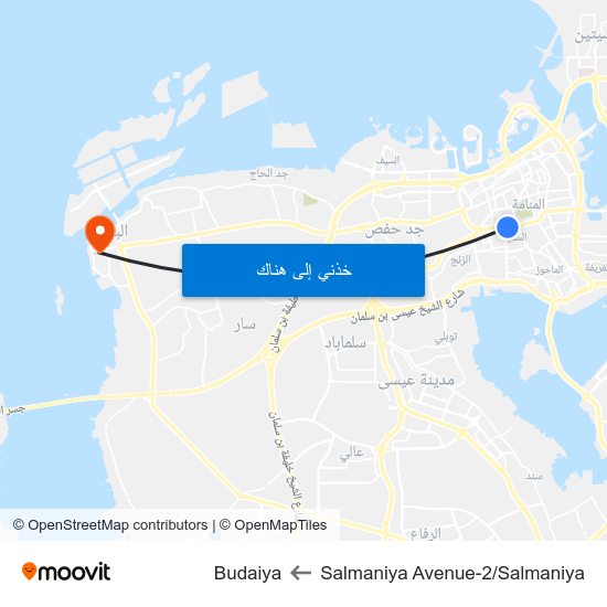 Salmaniya Avenue-2/Salmaniya to Budaiya map