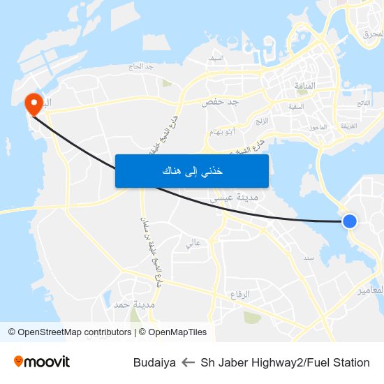 Sh Jaber Highway2/Fuel Station to Budaiya map
