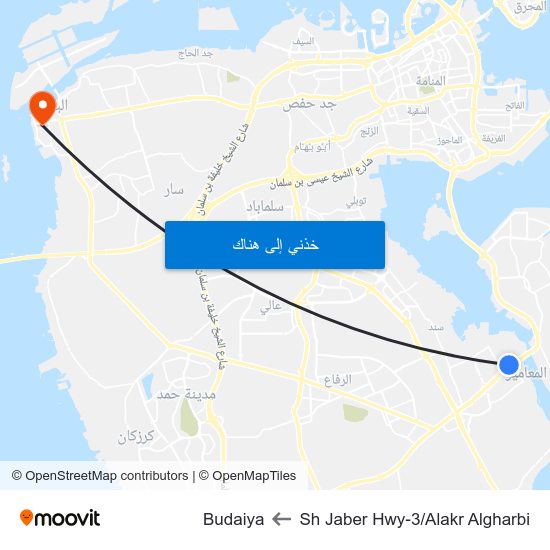 Sh Jaber Hwy-3/Alakr Algharbi to Budaiya map