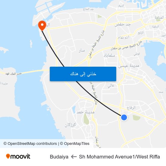Sh Mohammed Avenue1/West Riffa to Budaiya map