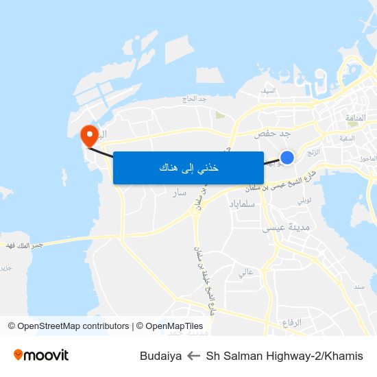 Sh Salman Highway-2/Khamis to Budaiya map