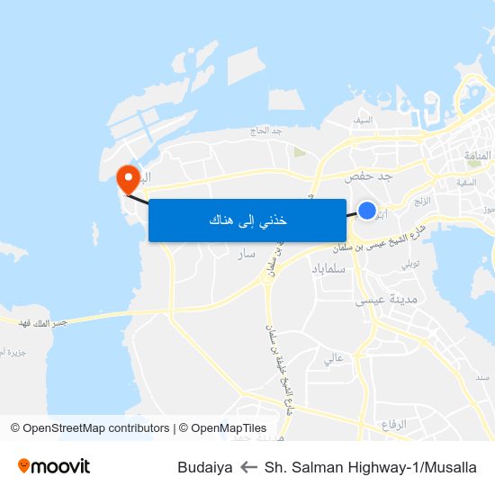 Sh. Salman Highway-1/Musalla to Budaiya map