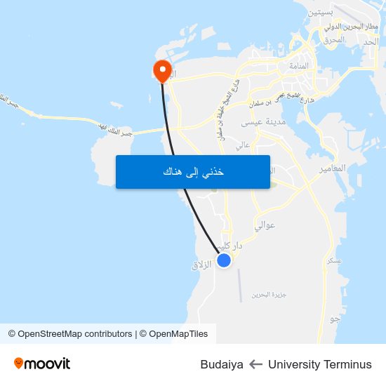 University Terminus to Budaiya map