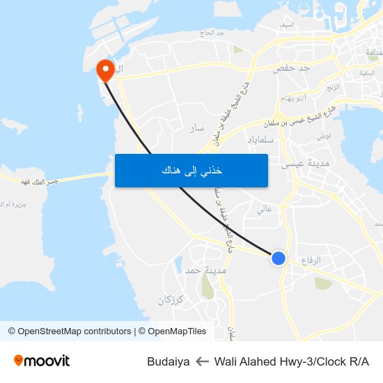 Wali Alahed Hwy-3/Clock R/A to Budaiya map