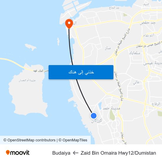 Zaid Bin Omaira Hwy12/Dumistan to Budaiya map