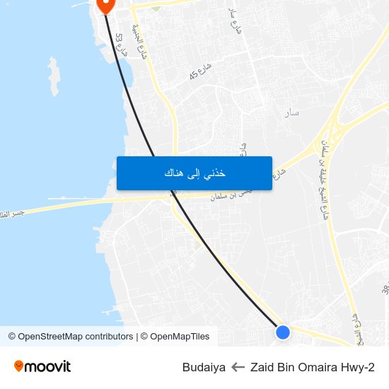 Zaid Bin Omaira Hwy-2 to Budaiya map