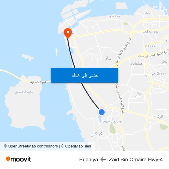 Zaid Bin Omaira Hwy-4 to Budaiya map