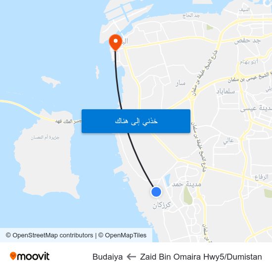 Zaid Bin Omaira Hwy5/Dumistan to Budaiya map