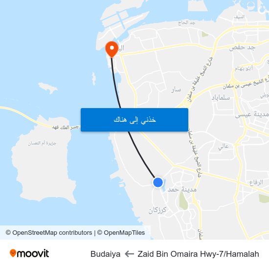 Zaid Bin Omaira Hwy-7/Hamalah to Budaiya map
