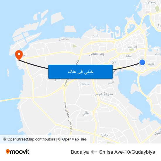 Sh Isa Ave-10/Gudaybiya to Budaiya map