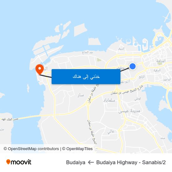 Budaiya Highway - Sanabis/2 to Budaiya map