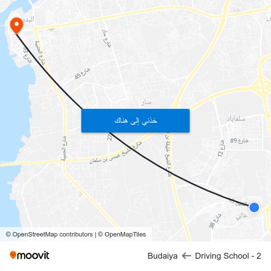 Driving School - 2 to Budaiya map