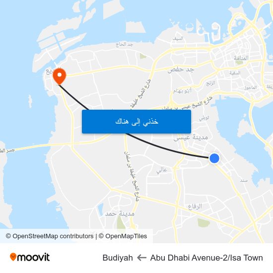 Abu Dhabi Avenue-2/Isa Town to Budiyah map