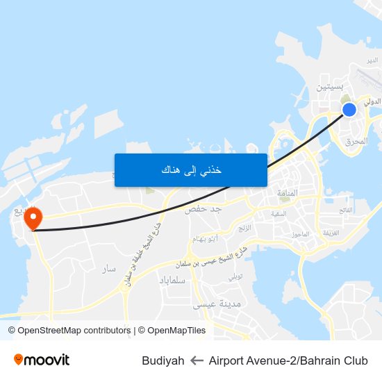 Airport Avenue-2/Bahrain Club to Budiyah map