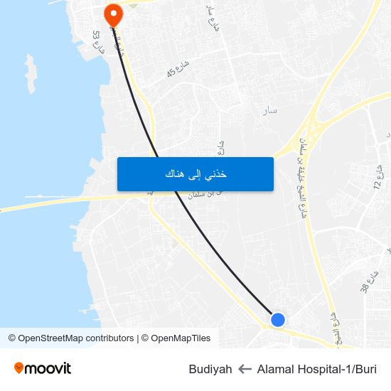 Alamal Hospital-1/Buri to Budiyah map