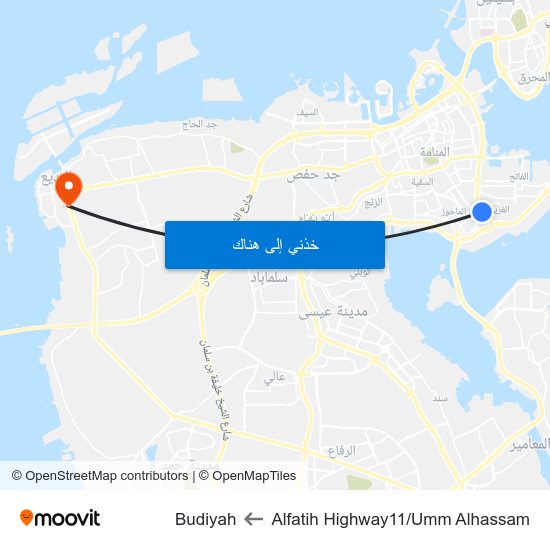 Alfatih Highway11/Umm Alhassam to Budiyah map