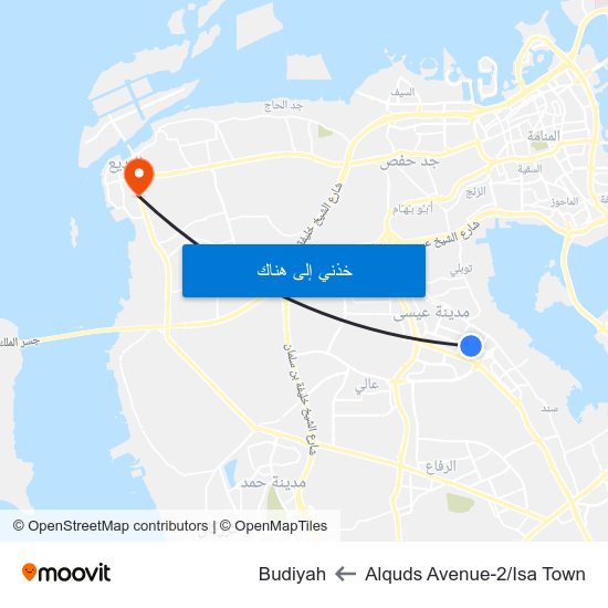 Alquds Avenue-2/Isa Town to Budiyah map