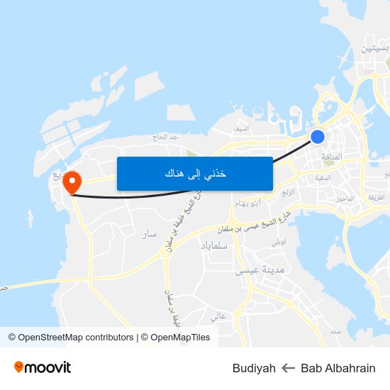 Bab Albahrain to Budiyah map