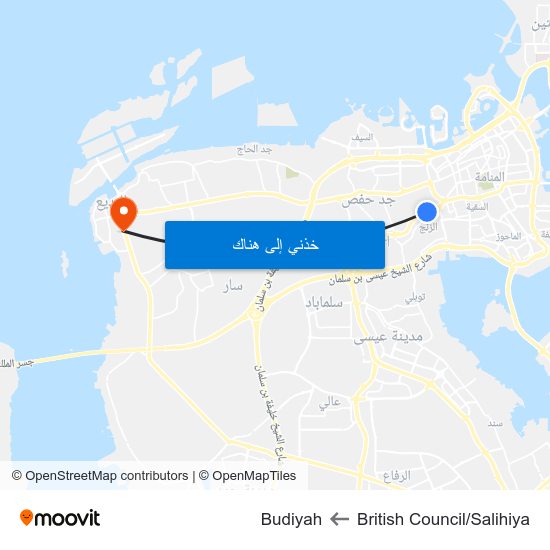 British Council/Salihiya to Budiyah map