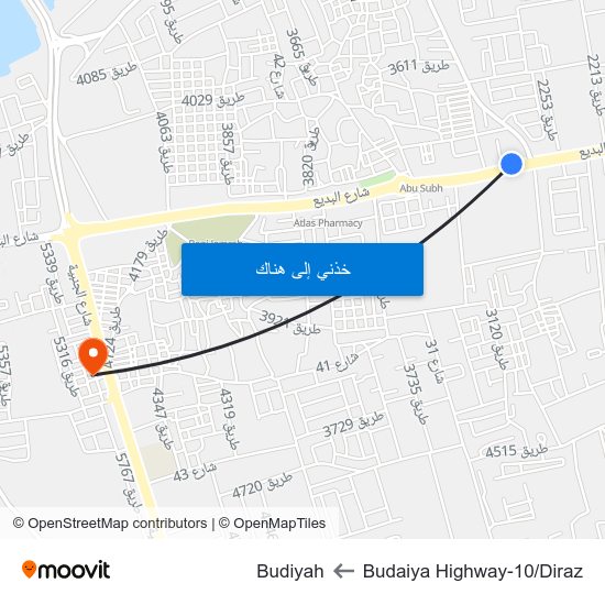 Budaiya Highway-10/Diraz to Budiyah map