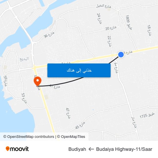 Budaiya Highway-11/Saar to Budiyah map