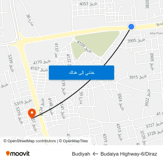 Budaiya Highway-6/Diraz to Budiyah map