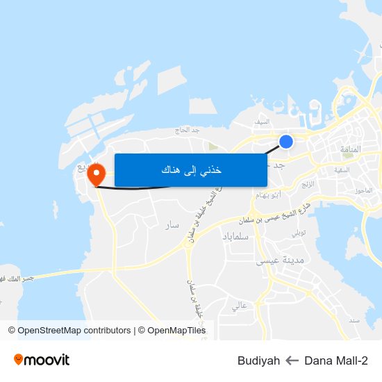 Dana Mall-2 to Budiyah map
