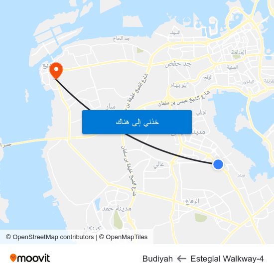 Esteglal Walkway-4 to Budiyah map