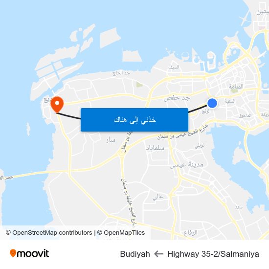 Highway 35-2/Salmaniya to Budiyah map