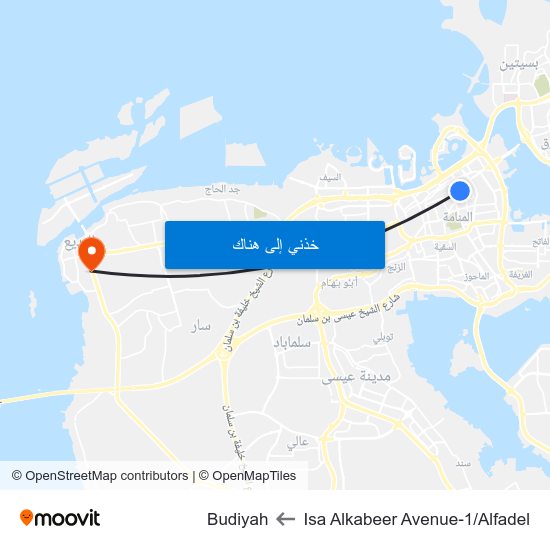 Isa Alkabeer Avenue-1/Alfadel to Budiyah map